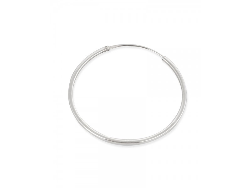 Sterling Silver 925 Round Hoop Earring - 50mm