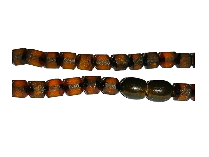 Baltic Amber mixed burnt & yellow  Barrels 3mm x 3mm 18''