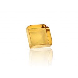 18K Yellow Gold Square Bezel Cup - 10mm