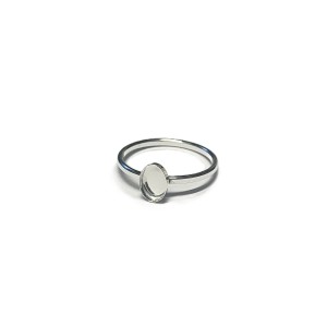 S925 RING (1.6x1.2mm WIRE - SIZE P ) w/ 7x5mmmm OVAL BEZEL 