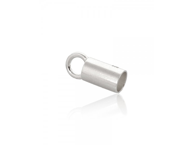 Sterling Silver 925 Plain End Cap - 7mm x 3.5mm