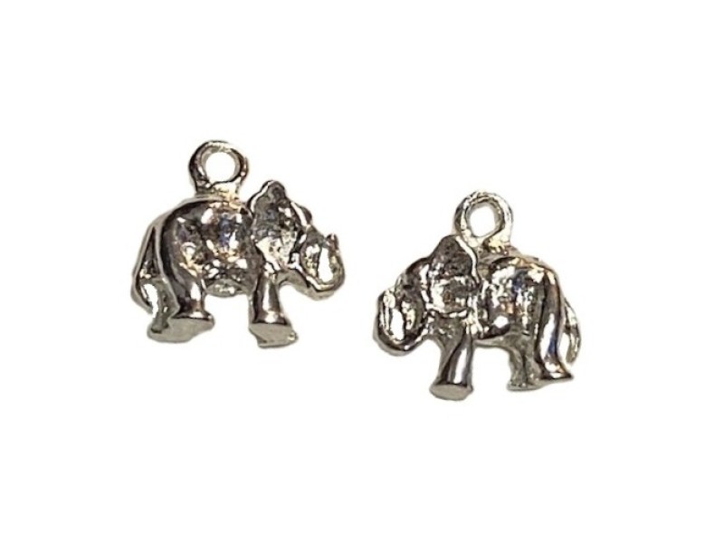 S925 ELEPHANT CHARM W/RING 9.2mm