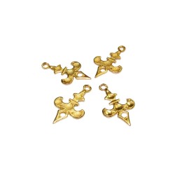 Gold Plated Brass Fleur De Lis Pendant