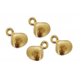 Gold Plated Small Plain Shell Charm (with ring)