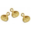 Gold Plated Small Plain Shell Charm (with ring)