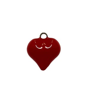 RED ENAMEL HEART CHARM 10mm