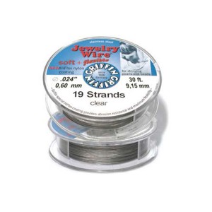 Jewellery Wire 19 strand 0.024'' x 30ft (0.61mm) Clear