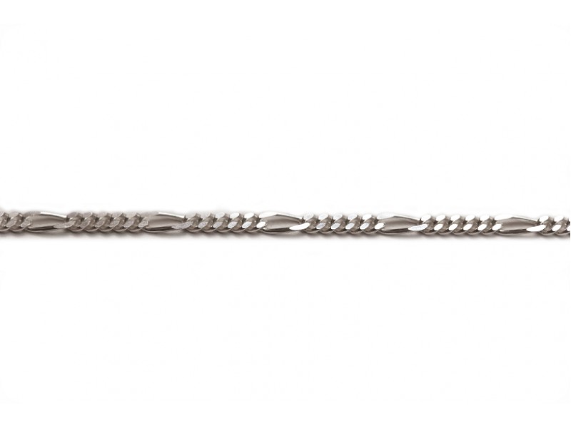 Sterling Silver 925 Fine Flat Figaro Chain, 1.7 mm (26)