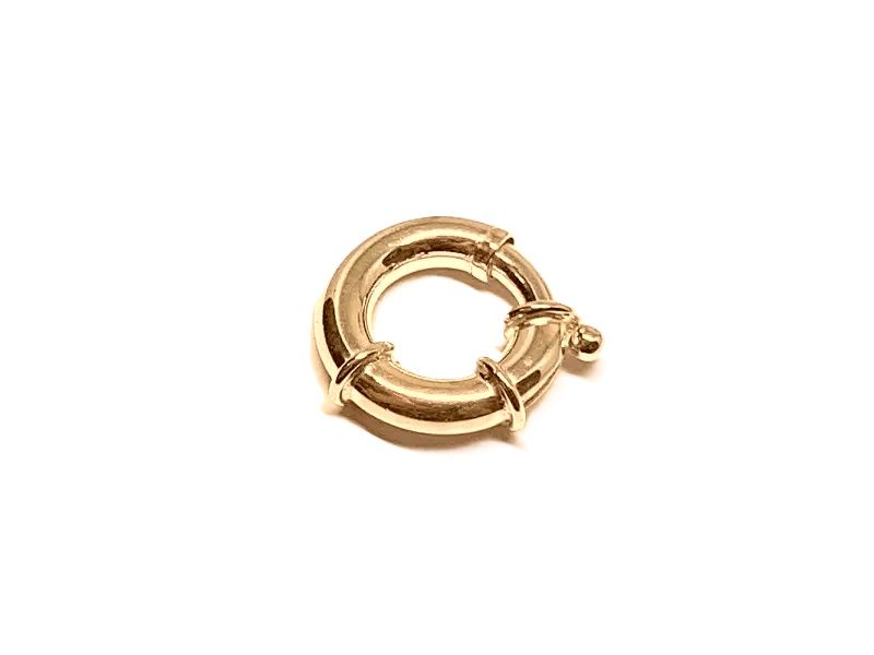 Gold plate Sterling Silver 925 Spring / Bolt Ring, 19 x 3.5 mm