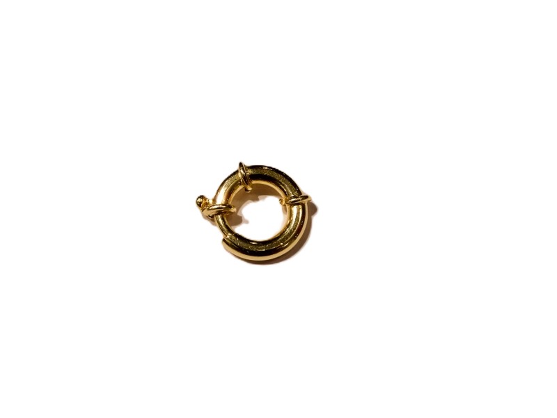 Sterling Silver 925 Yellow Gold Plated Spring / Bolt Ring, 14 x 3 mm