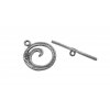 SILVER TOGGLE CLASP SET, SWIRL MOTIF  