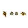 Gold Plated Sterling Silver Magnetic Clasp 6mm Round 