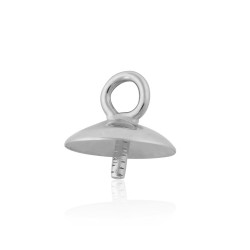 Sterling Silver 925 Pearl Pendant Cup 4mm with ring