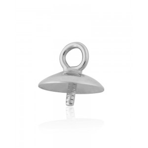 Sterling Silver 925 Pearl Pendant Cup 4mm with ring