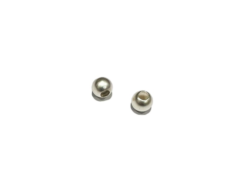 S925 5mm ROUND MATT BEAD (1.8mm HOLE)