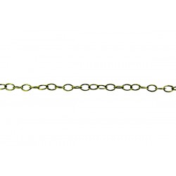 Brass Round Wire Oval Chain - 3mm x 4.5mm + E-Coating