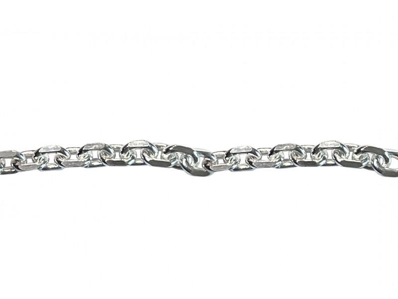 Sterling Silver 925 Diamond Cut Cable Chain, 3.6mm x 4.4mm (66)