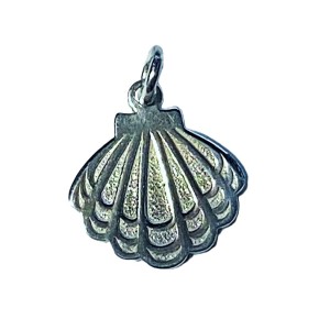 S925 SILVER FLAT SEASHELL CHARM 12.75mm 