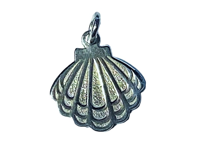 S925 SILVER FLAT SEASHELL CHARM 12.75mm 