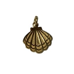 SILVER GOLD PLATED FLAT SEASHELL CHARM 12.75