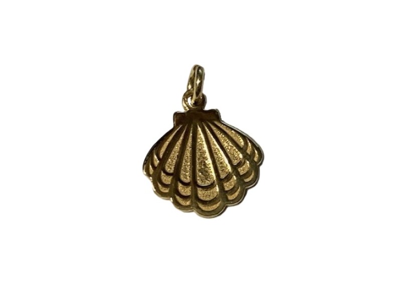 SILVER GOLD PLATED FLAT SEASHELL CHARM 12.75