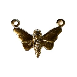 GOLD FILLED BUTTERFLY PENDANT w/2 LOOPS  12.2X16mm 