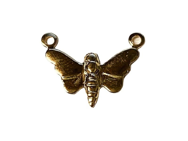 GOLD FILLED BUTTERFLY PENDANT w/2 LOOPS  12.2X16mm 