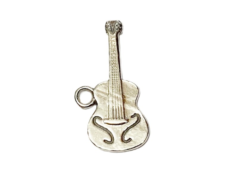 S925 Silver Electric Guitar Charm Pendant 19x8.5mm