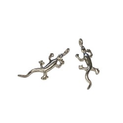 S925 Silver Gecko Lizard Charm pendant  7.5x21.5mm   