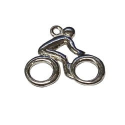 S925 Silver Cyclist Cycling Charm Pendant 19.5x18mm