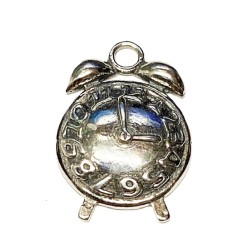 S925 Alarm Clock Charm Pendant 13x18mm   