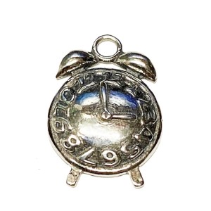 S925 Alarm Clock Charm Pendant 13x18mm   