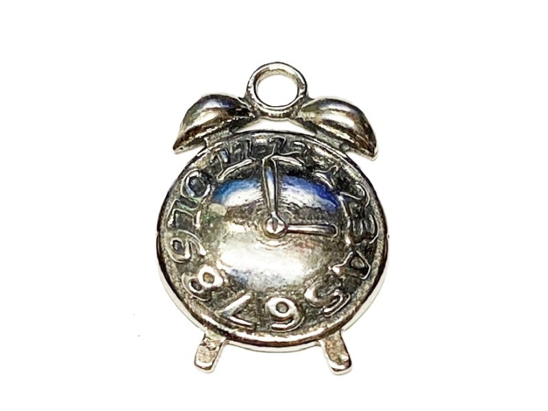 S925 Alarm Clock Charm Pendant 13x18mm   