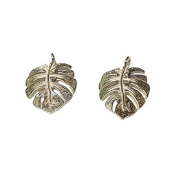 S925 Silver Tropical Leaf Charm Pendant 11x12mm