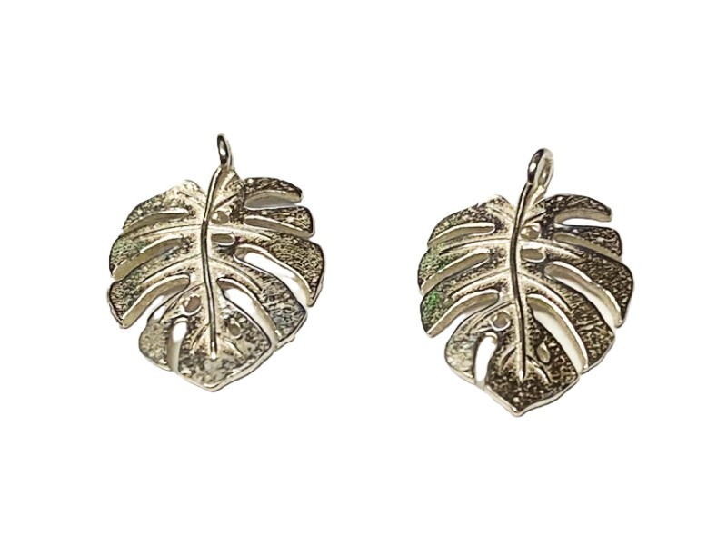 S925 Silver Tropical Leaf Charm Pendant 11x12mm