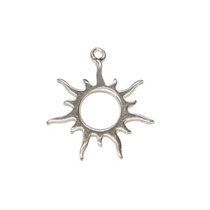 S925 Silver Flaming Sun Charm Pendant