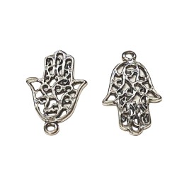 S925 Silver Fancy Filagree Hamsa  11X15mm    