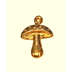 Heavy Gold Plate Toadstool Mushroom Charm Pendant