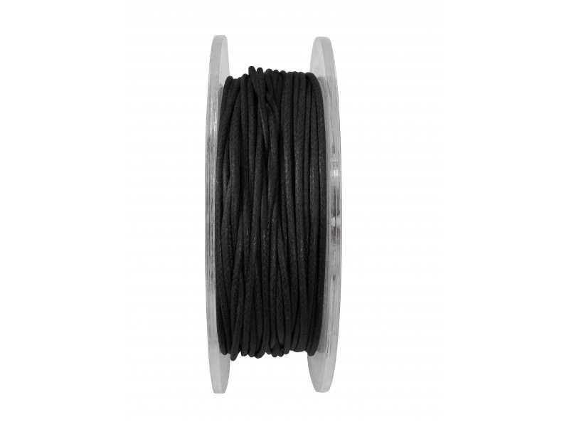 GRIFFIN WAXED COTTON CORD REEL, BLACK, 1.0mm x 20 mtrs