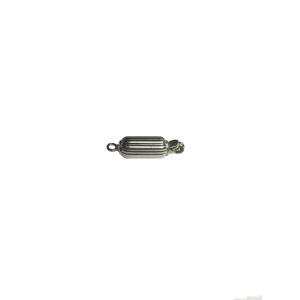 S925 Silver Fluted, Cylindrical Safety Clasp 6 x 13mm