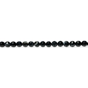 agate black and white faceted beads 8mm