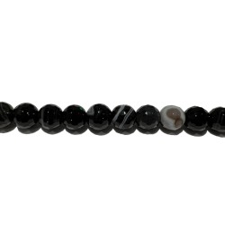 Agate Black and White Faceted beads 6 mm Beads