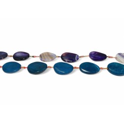 dyed agate flat oval 30x40mm