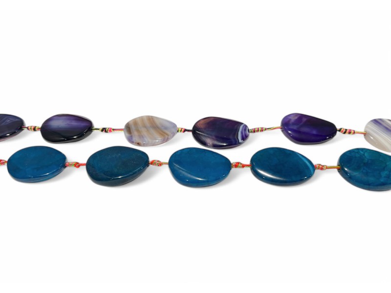 dyed agate flat oval 30x40mm