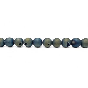 blue gold coated agate beads 16mm