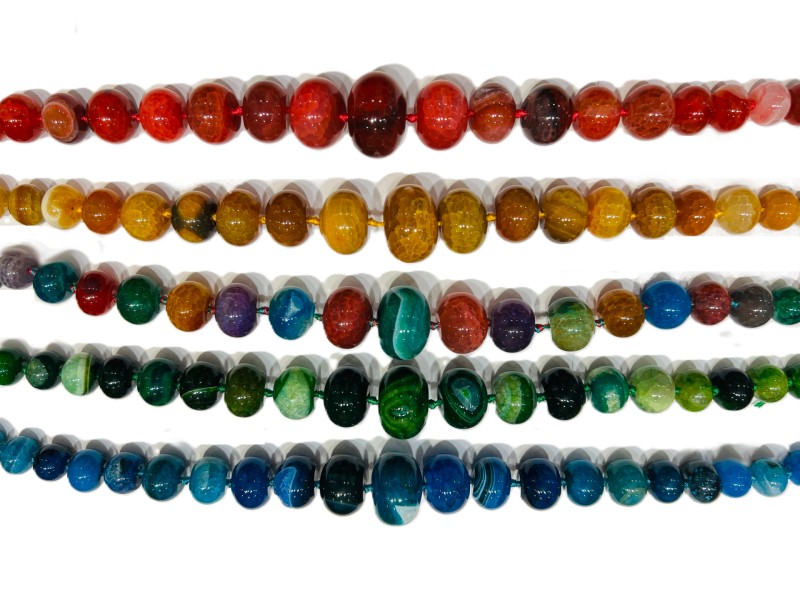 AGATE DYED ROUNDEL GRADUATED BEADS