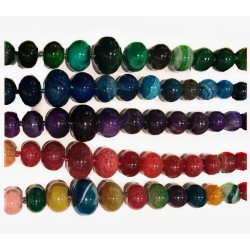 AGATE DYED ROUNDEL FACETED GRADUATED BEADS