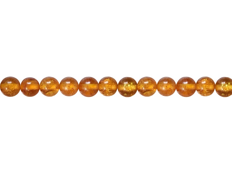 Amber Round Beads,Transparent, Orange