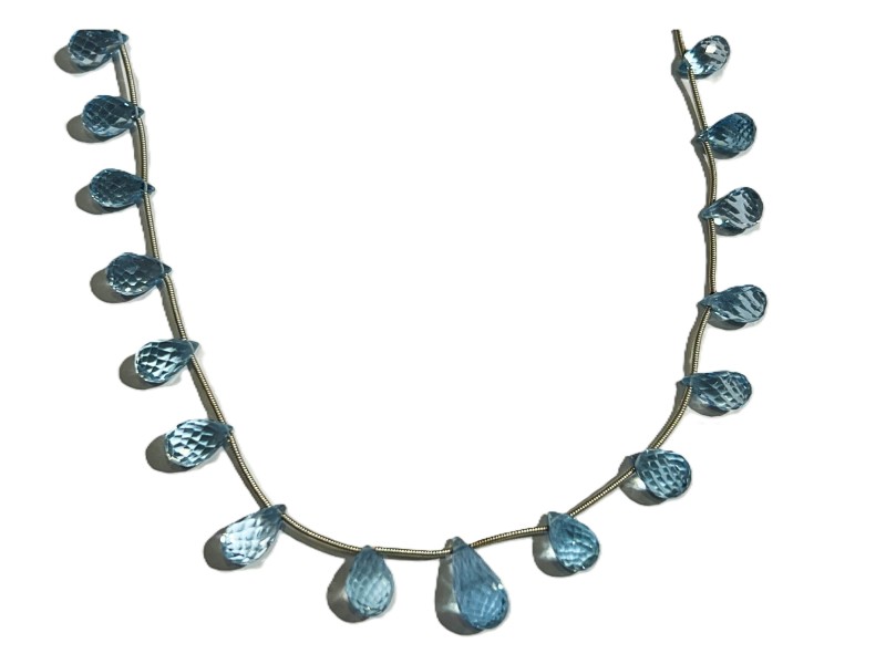 Blue Topaz Badamche / Briolette  Beads