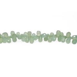 green chalcedony briolettes 10" strand